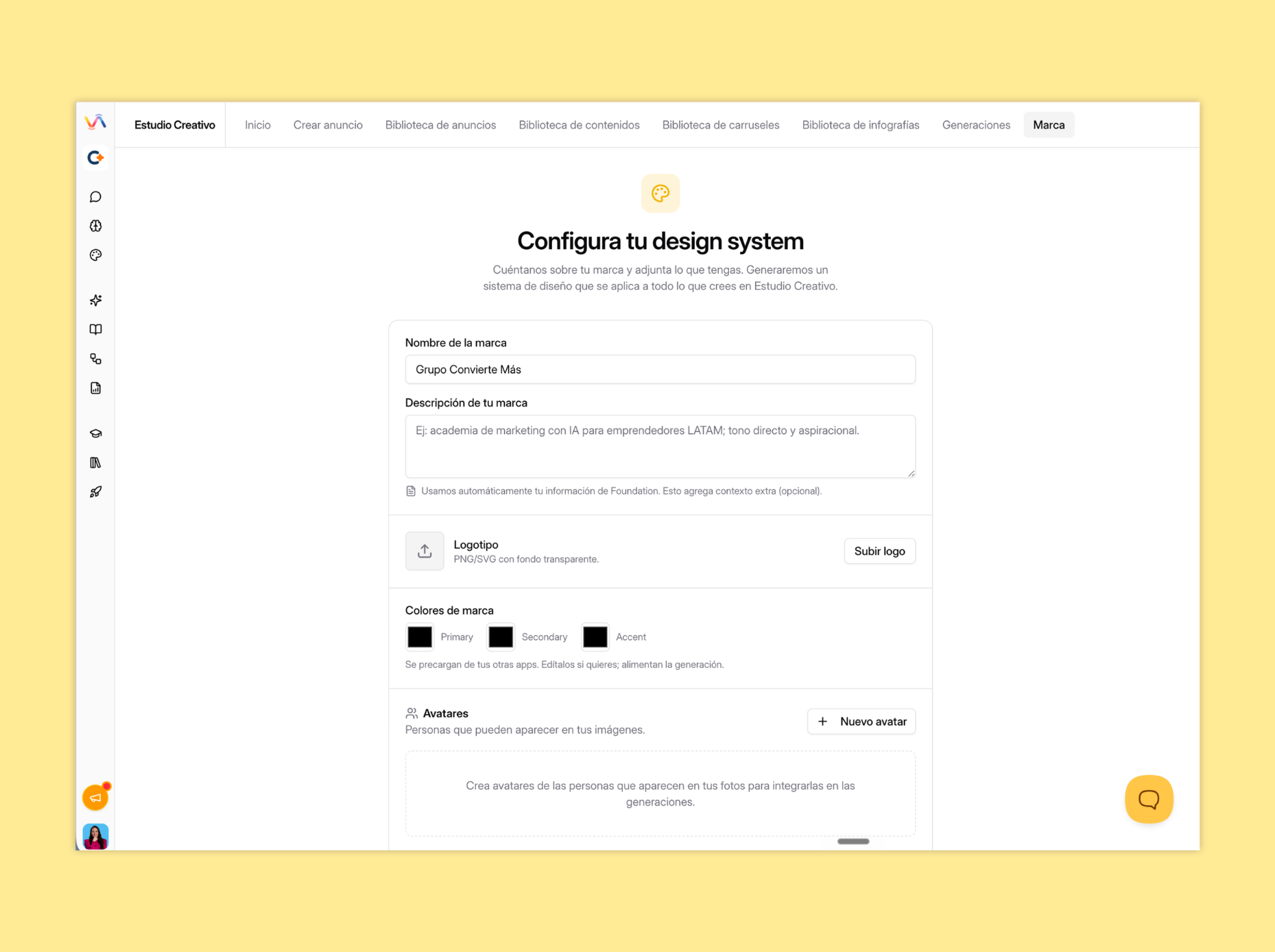 Configura tu design system en Estudio Creativo